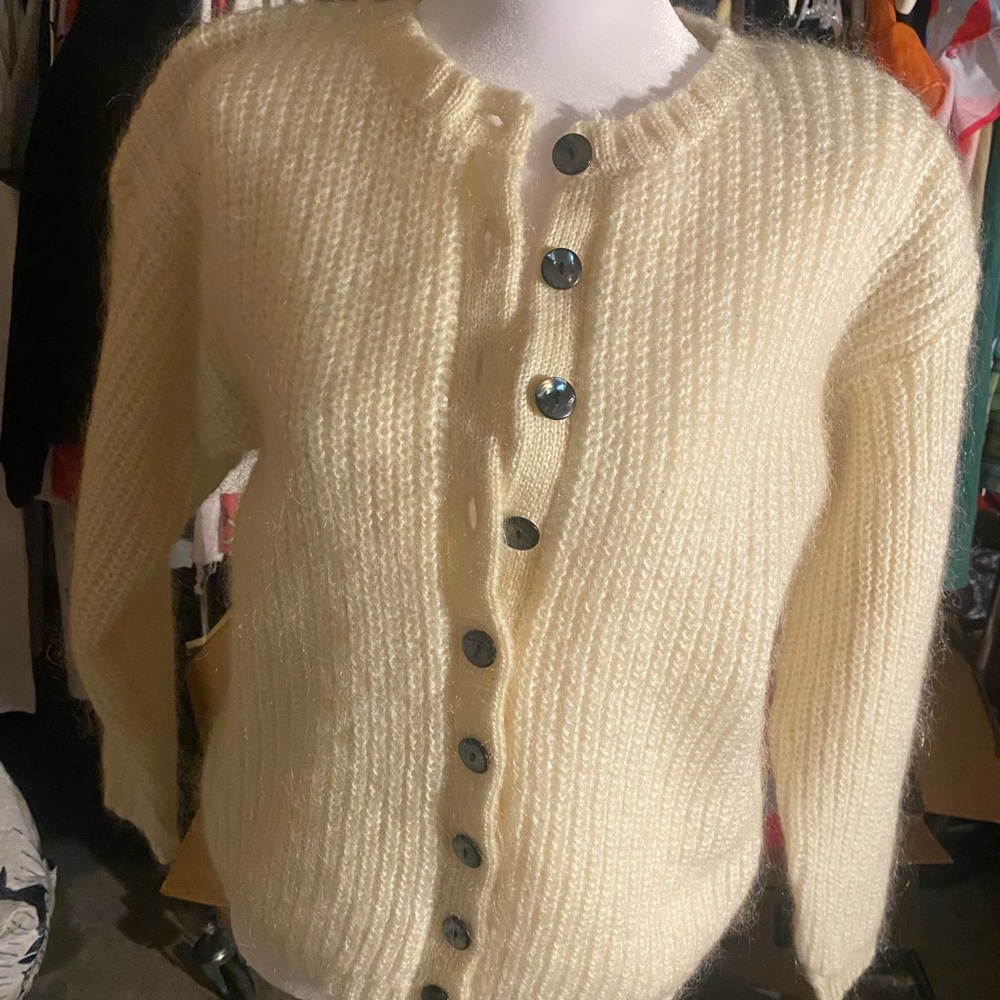 Cream Button-Up Women's Sweater